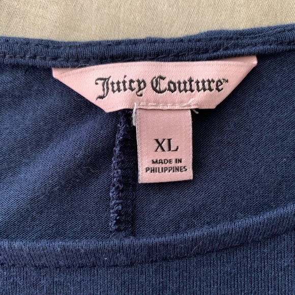 Juicy Couture Blue Chiffon Sparkle Sleeve Blouse Size XL - Picture 3 of 9